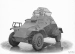 Sd.Kfz 222 armoured car from the front-left 