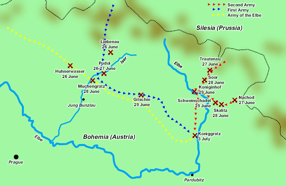 Battles of the Austro-Prussian War 1866: Bohemian Front 