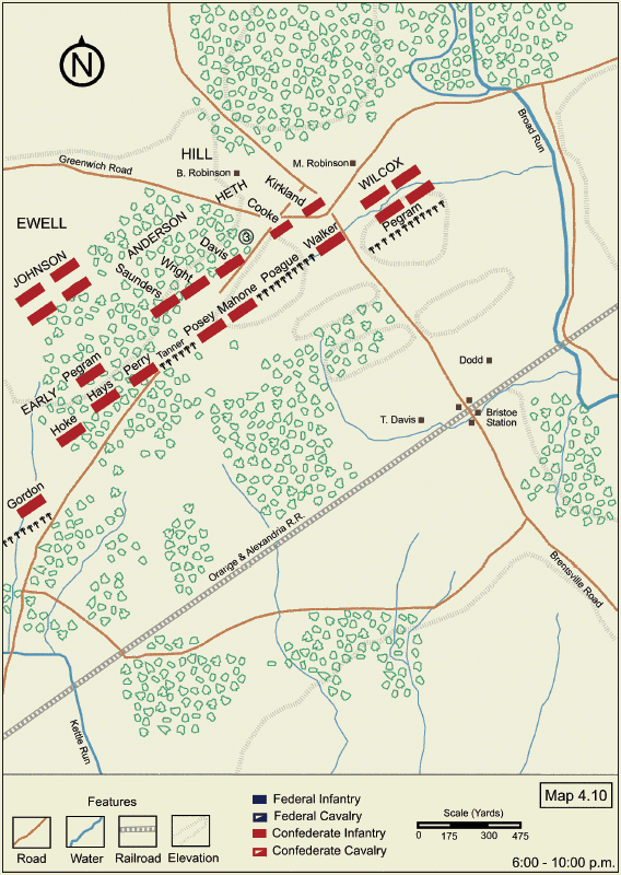 Bristoe Station Map 10: Warren's II Corps Escapes 