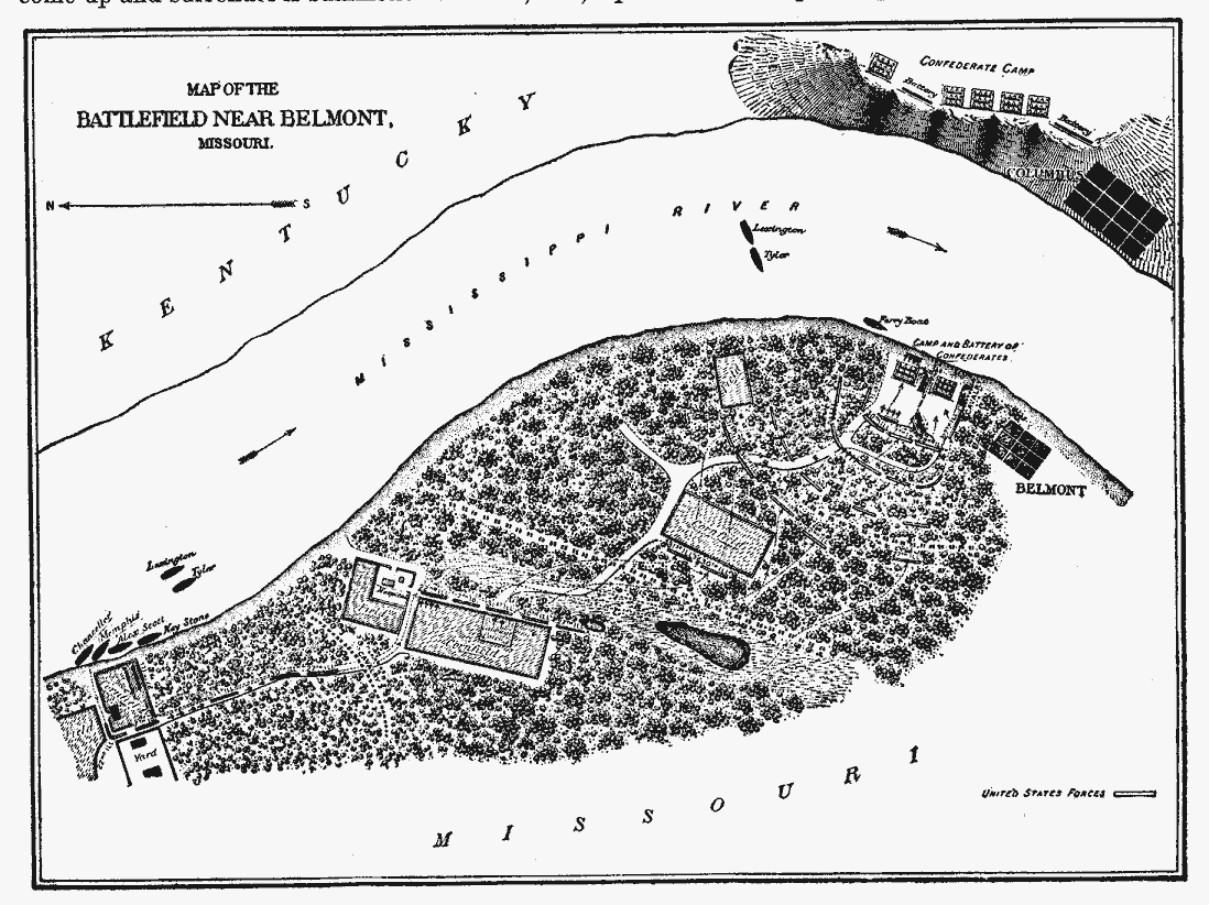 Map of the battle of Belmont