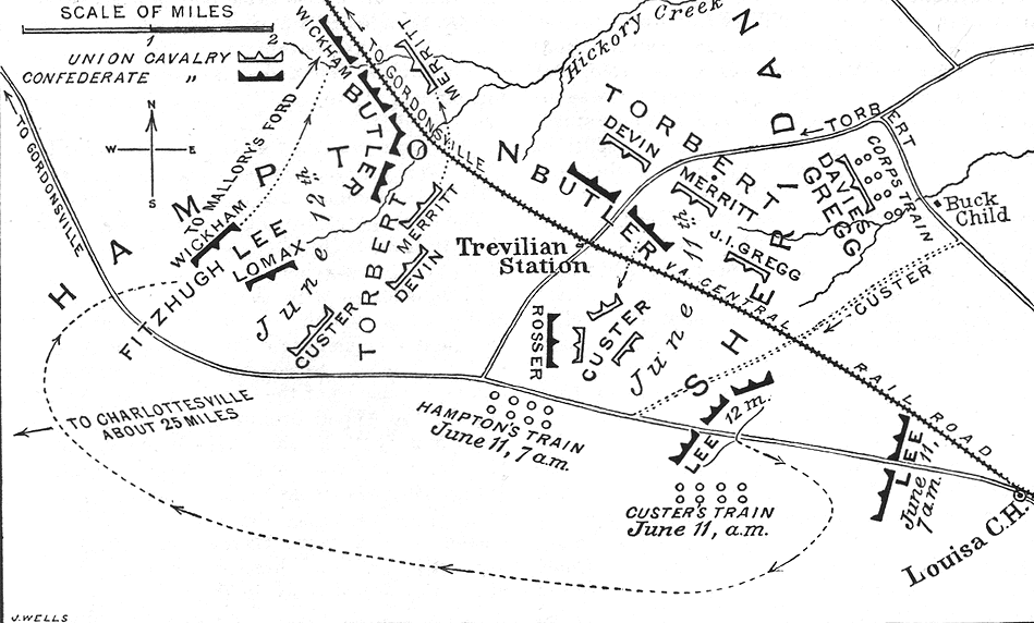 Map of the battle of Trevilian Station
