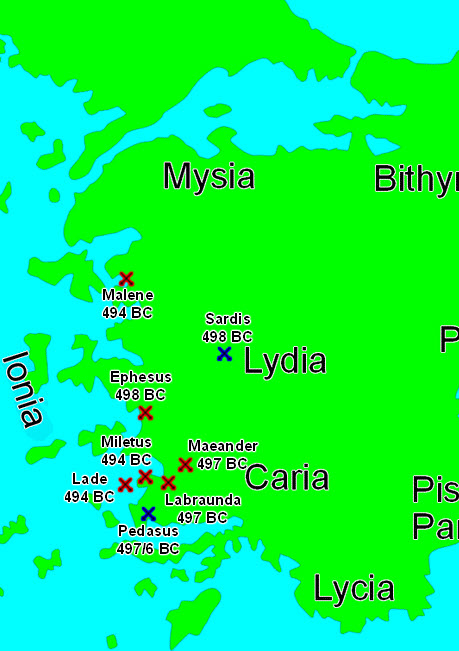 Battles and Sieges of the Ionian Revolt, 499-493 BC 