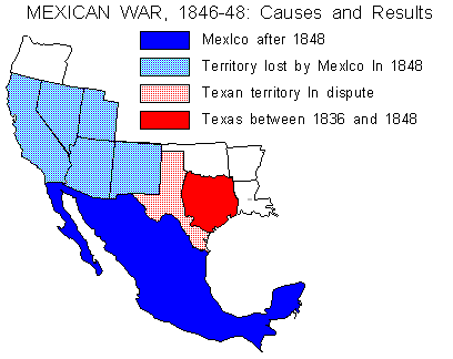 Results of the Mexican War, 1846-48 