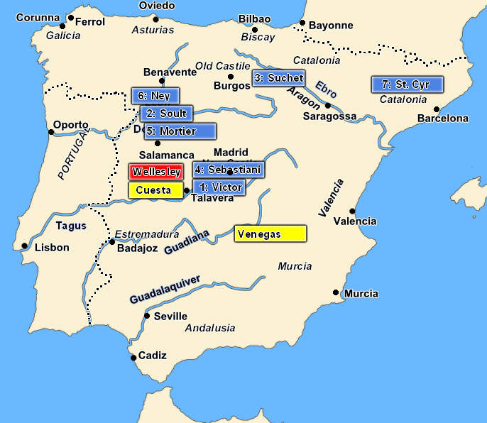 Spain in Mid June 1809 at the start of the Talavera Campaign