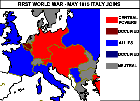 Map of Europe in May 1915