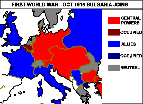 Map of Europe in October 1915