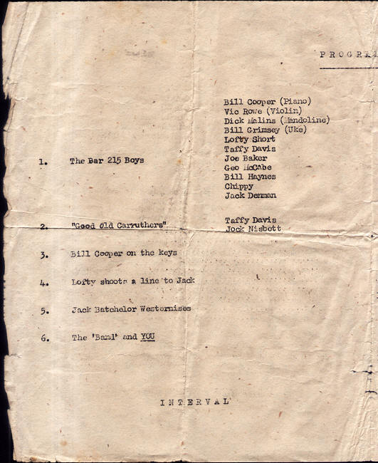 No.215 Squadron Christmas Concert 1944 - Programme P.1