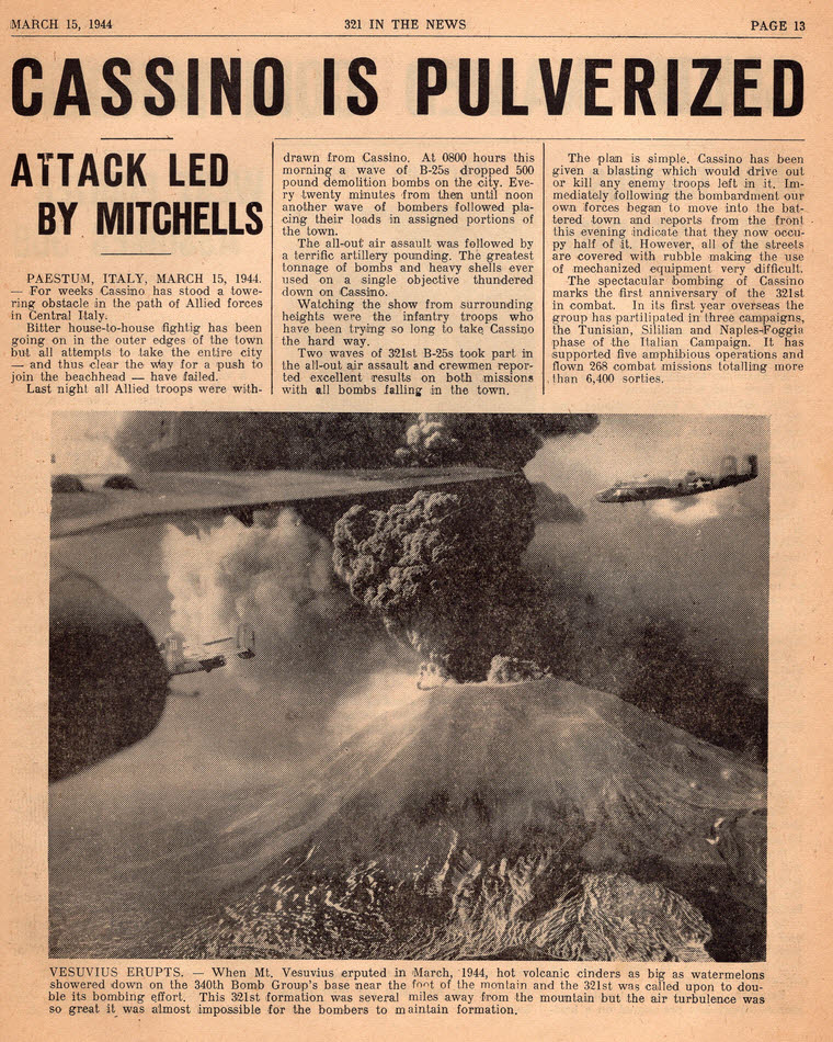 321st B.G. Headlines page 13 - 15 March 1944 