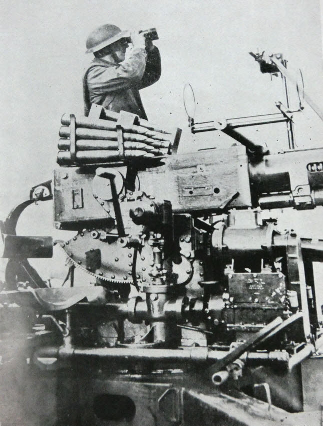 British soldier with 40mm Bofors AA Gun 