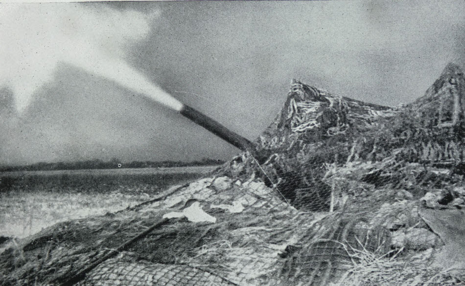 5.5in Gun bombards Germans near Caen 