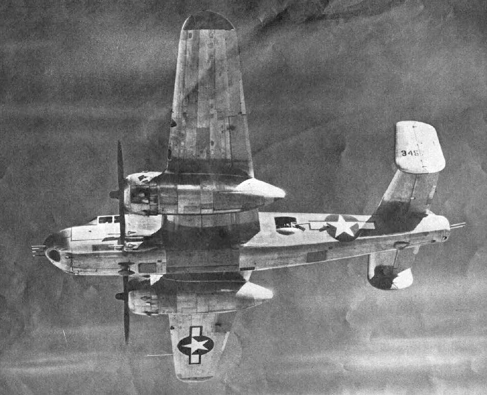 North American B-25H Mitchell from below 