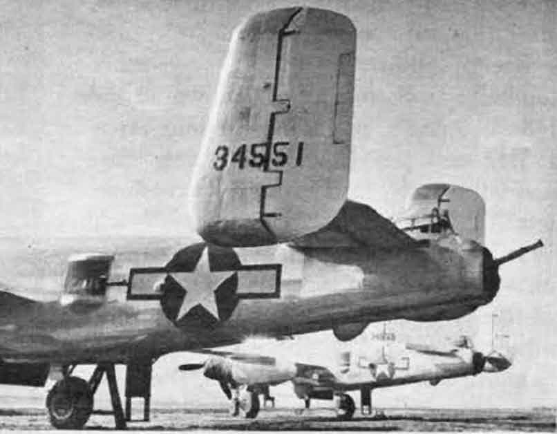 Tail of North American B-25H Mitchell 