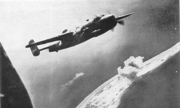North American B-25 Mitchell over the Marshall Islands