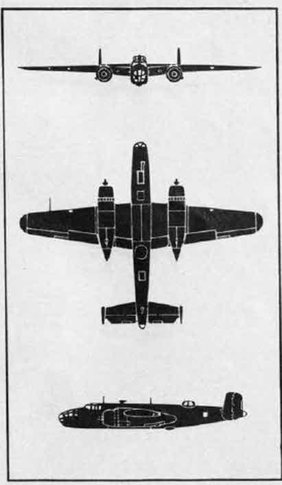 Plan of North American B-25 Mitchell B, C or D 