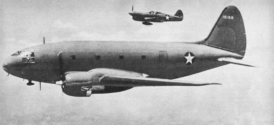 Side view of Curtiss C-46A Commando 