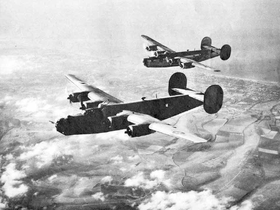 Consolidated F-7 Liberators in formation 