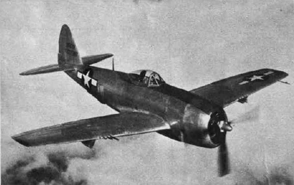 Republic P-47N Thunderbolt from the above-front 