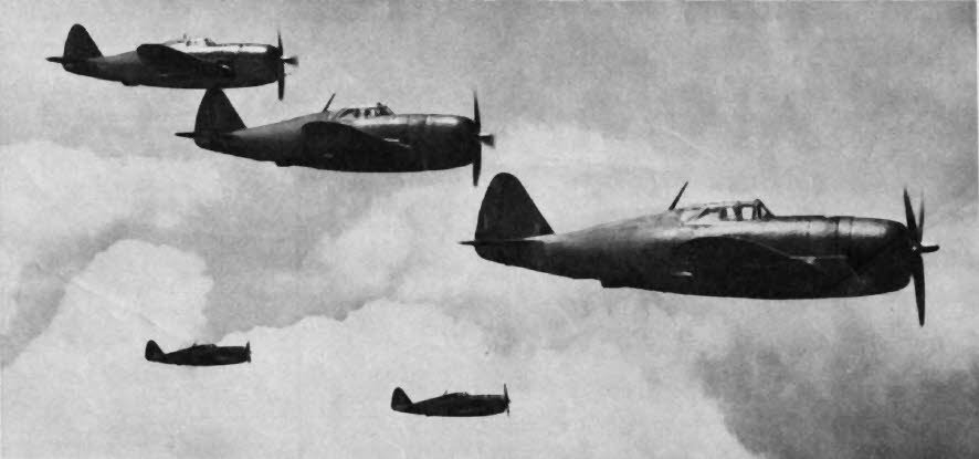 Formation of Republic P-47B Thunderbolts 