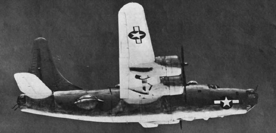 Consolidated PB4Y-2 Privateer from the below-right 