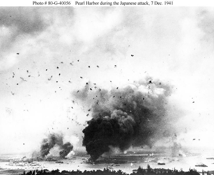 Pearl Harbor during the Japanese attack