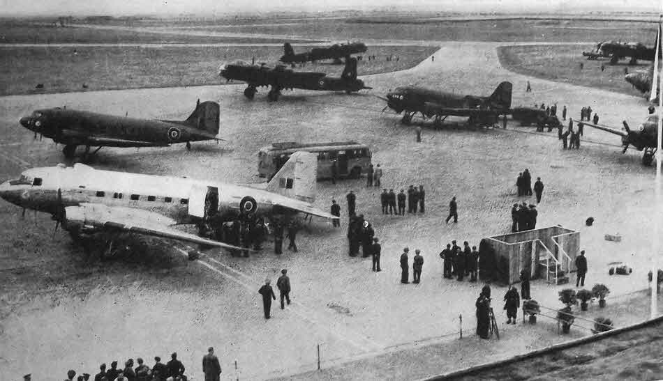 RAF Dakotas in Prague, 1945 