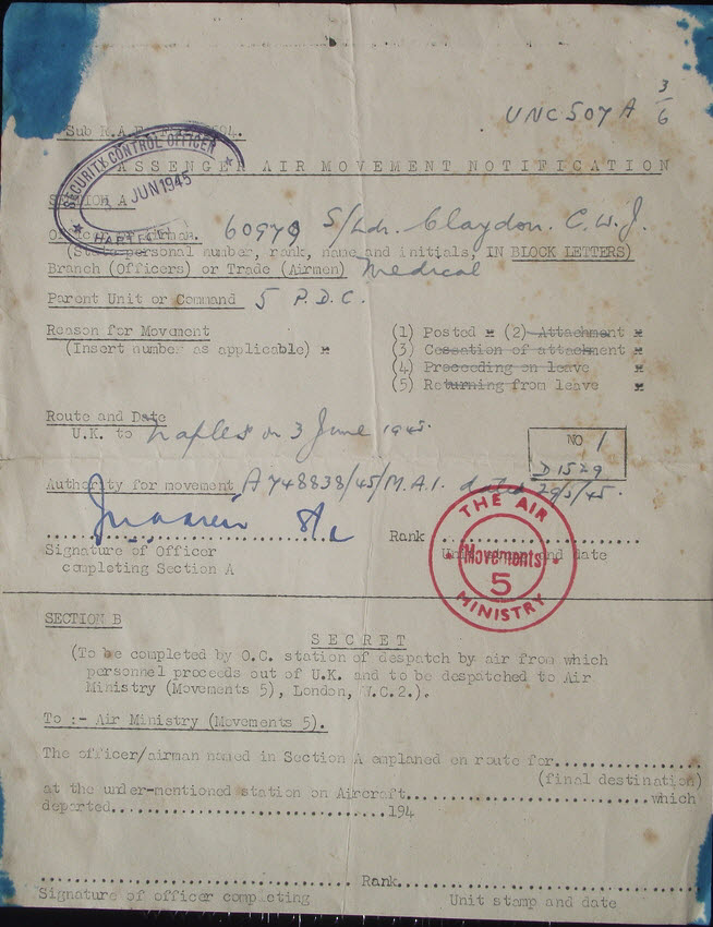 RAF Flight Order, 1945 