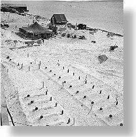 Graves on the beach at Tarawa