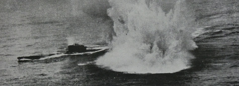 U-625 being depth charged, 10 March 1944 