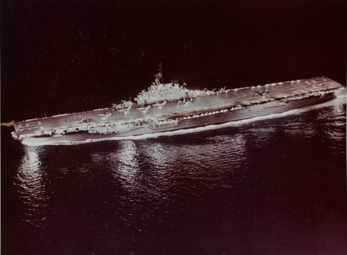 F9F Cougar Launched at night from USS Antietam (CV-36) 