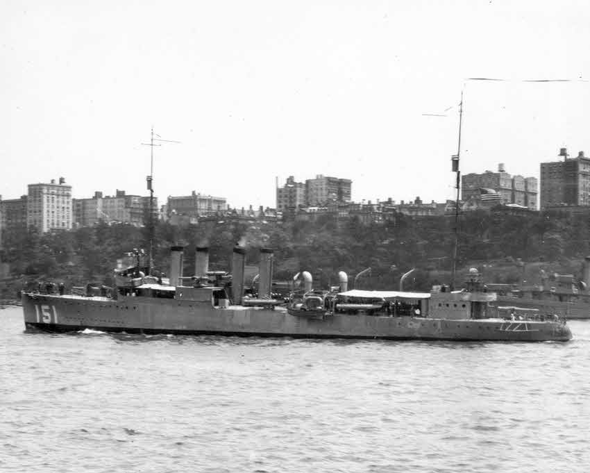 USS Biddle (DD-151) at New York, early 1920s 