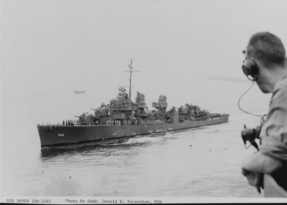 USS Brown (DD-546) at sea, February 1944 