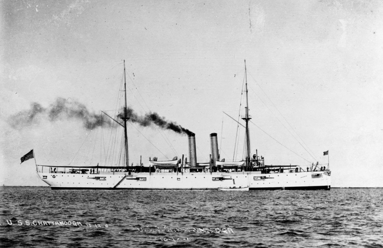 USS Chattanooga (C-16) off Yokohama, 1907 