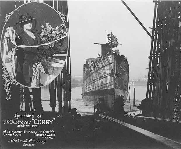 USS Corry (DD-334) being launched, 1921 