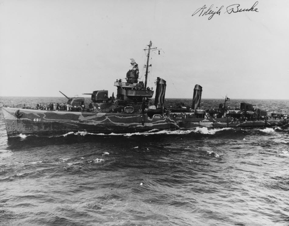 USS Farenholt (DD-491) signed by Arleigh Burke 