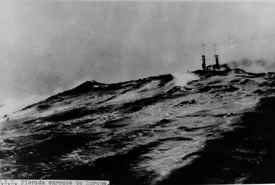 USS Florida (BB-30) crossing Atlantic, 1917 