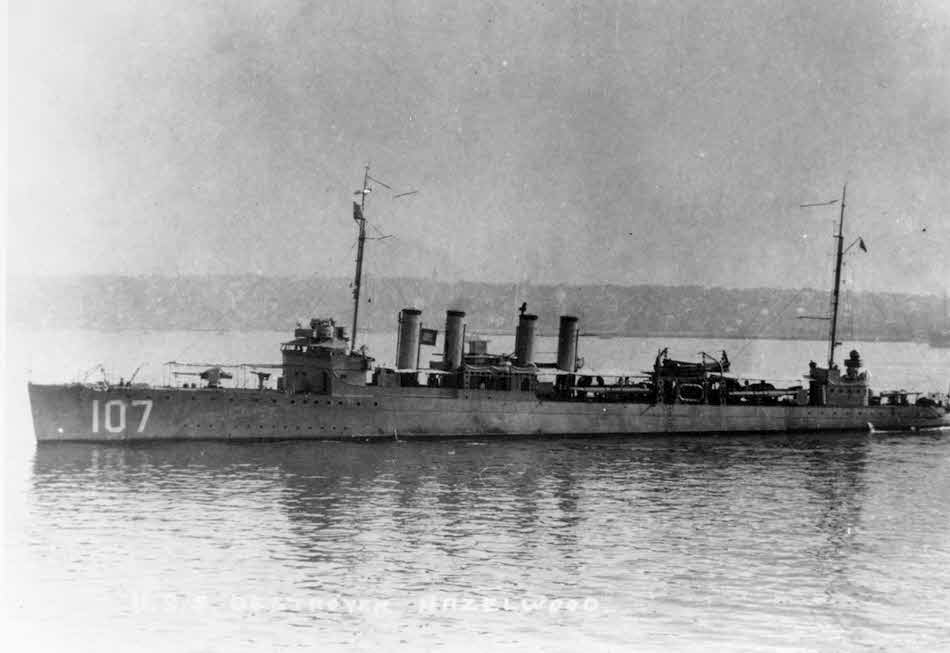 USS Hazelwood (DD-107) at San Diego, early 1920s 