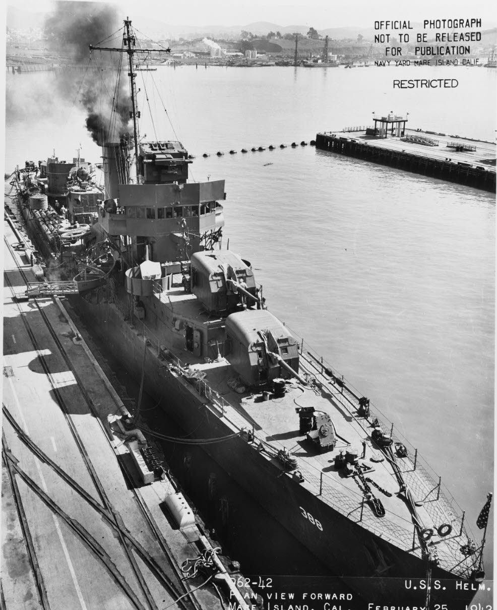 USS Helm (DD-388), Mare Island Navy Yard, 1942