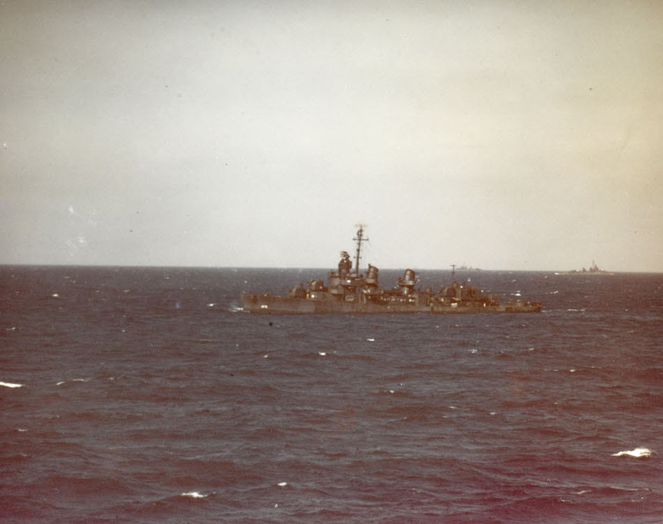 USS Hutchins (DD-476) off Okinawa, 1 April 1945 