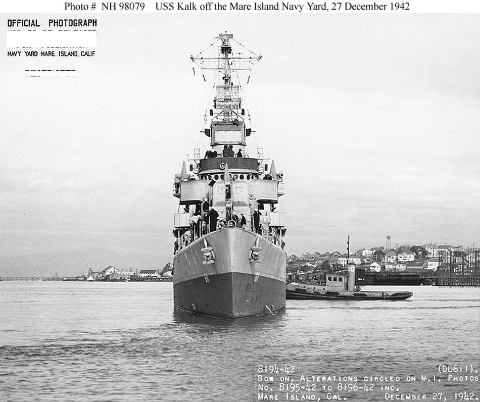 USS Kalk (DD-611), Mare Island, 1942 