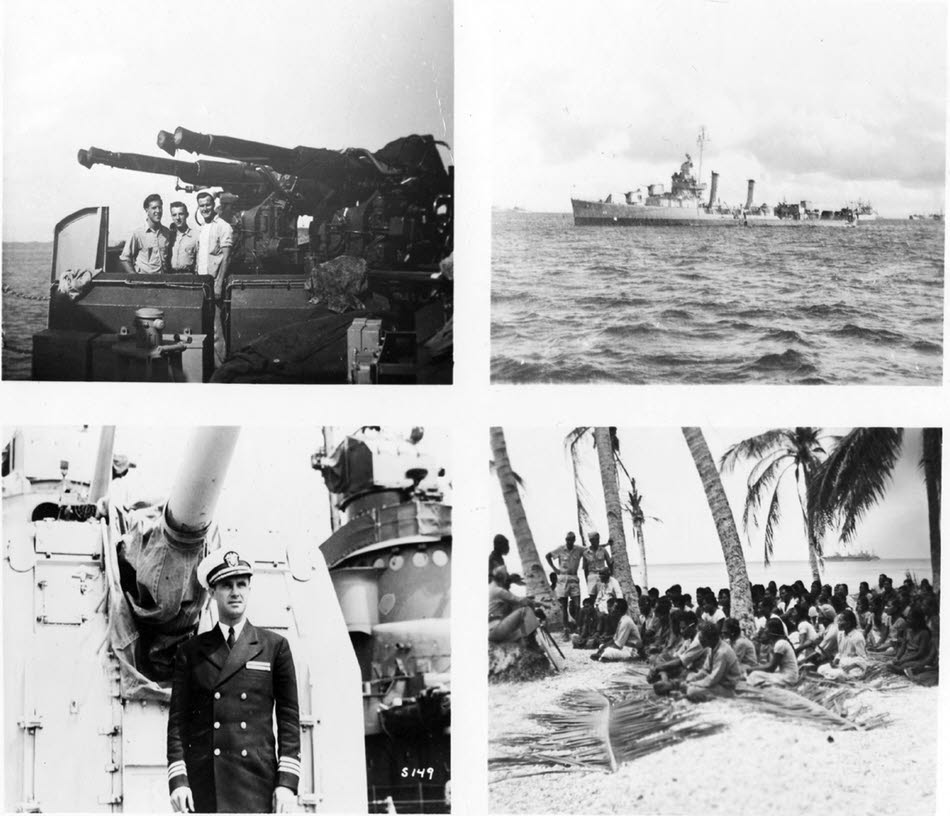 Four pictures of USS Knight (DD-633) 