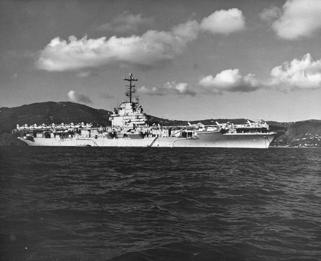 USS Lake Champlain (CV-39) at St Thomas, Virgin Islands, 1965 