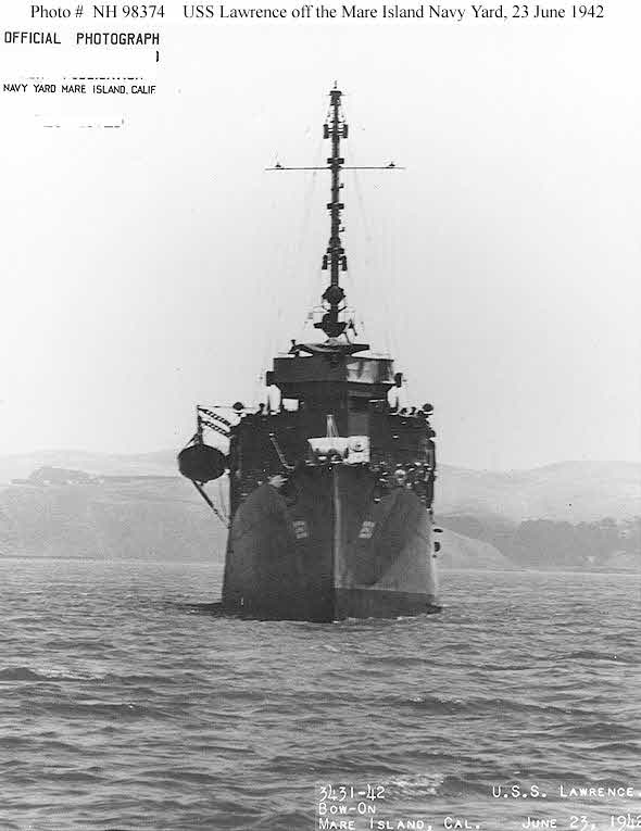 USS Lawrence (DD-250) at Mare Island Navy Yard, 1942 