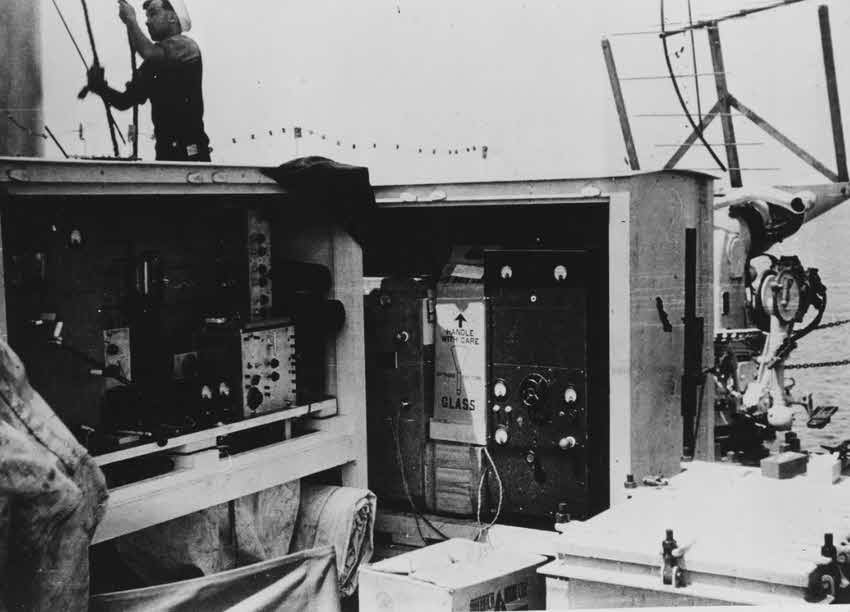 First radar test, USS Leary (DD-158), 1937 