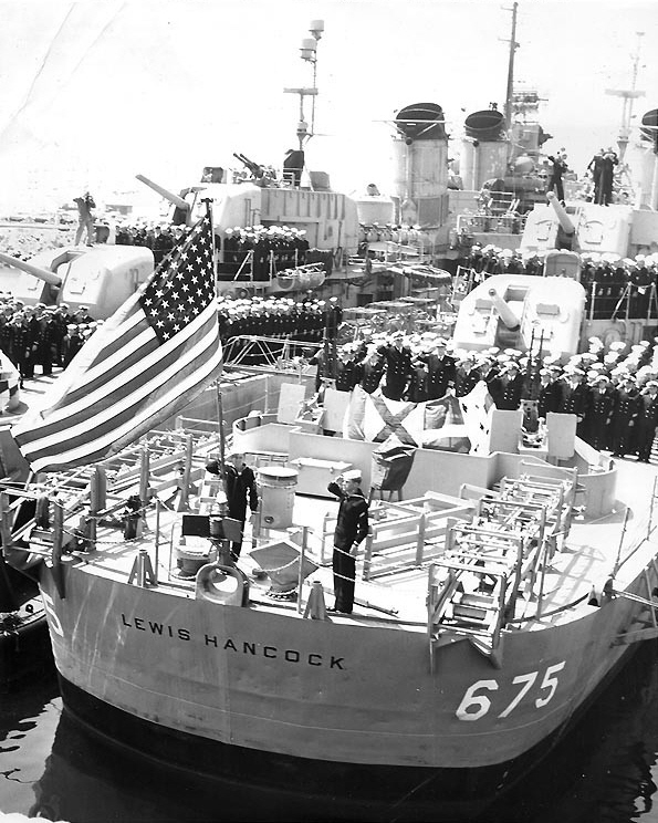 USSLewis Hancock (DD-676) recommissioning, 1951 