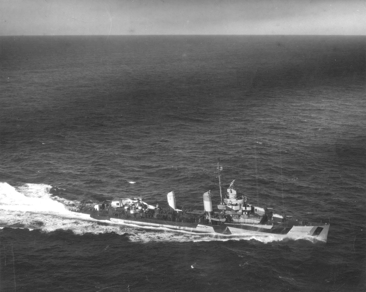 USS MacKenzie (DD-614) from the air 