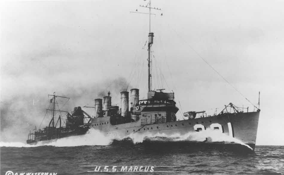 USS Marcus (DD-321) at high speed 