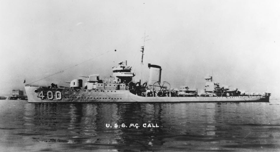 USS McCall (DD-400) from the left 