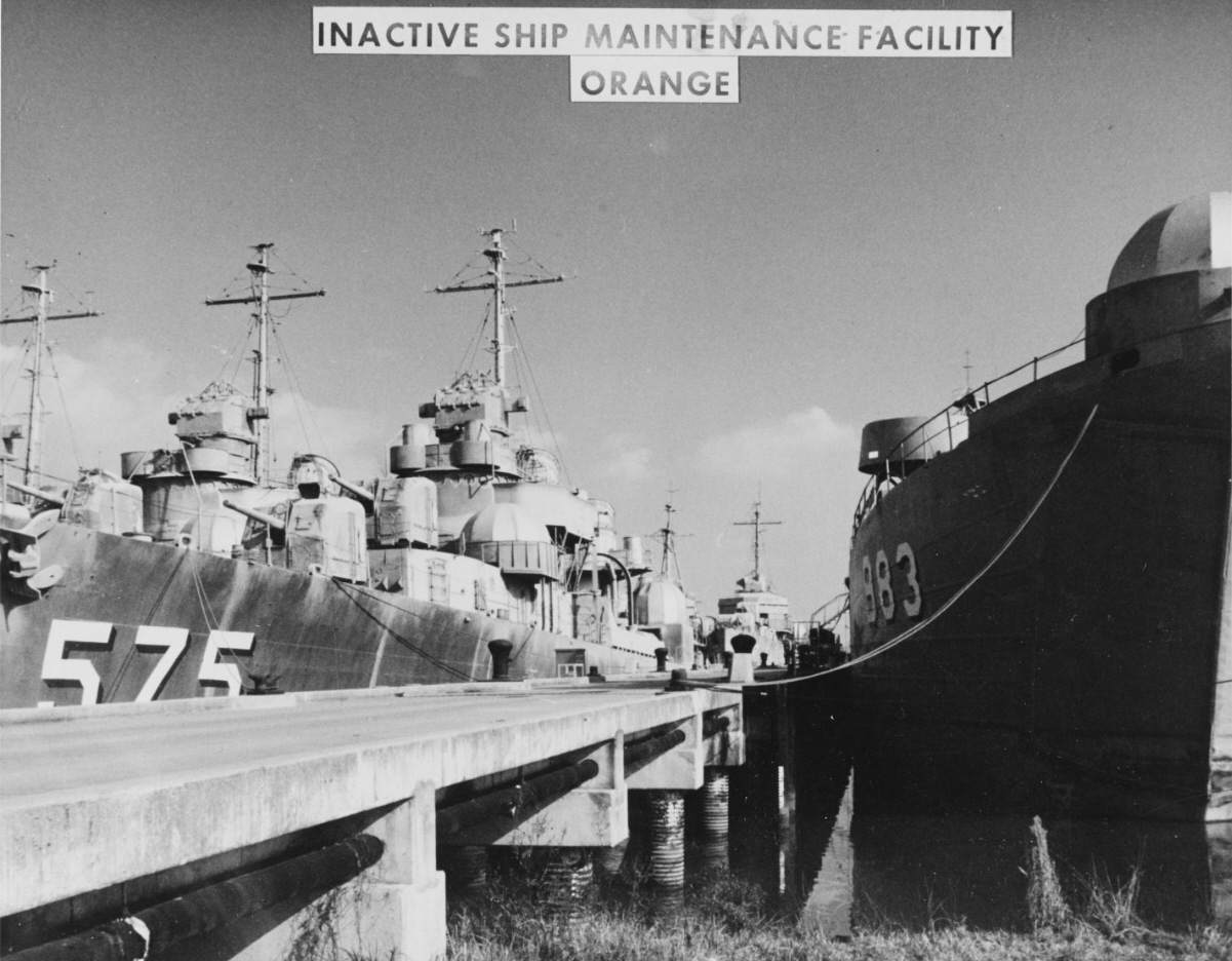 USS McKee (DD-575) in Inactive Ship Maintenance Facility, Orange 