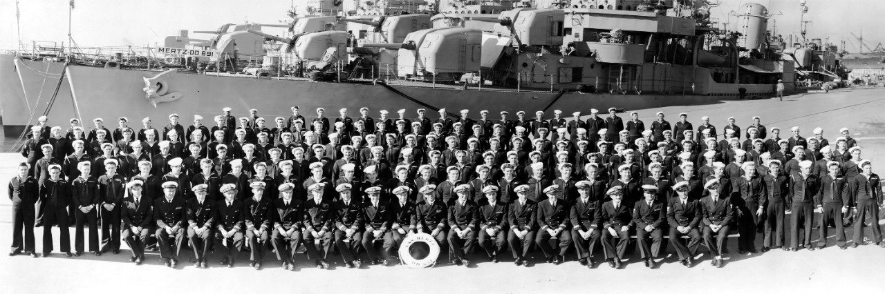 Officers and crew of USS Mertz (DD-691), 1946 