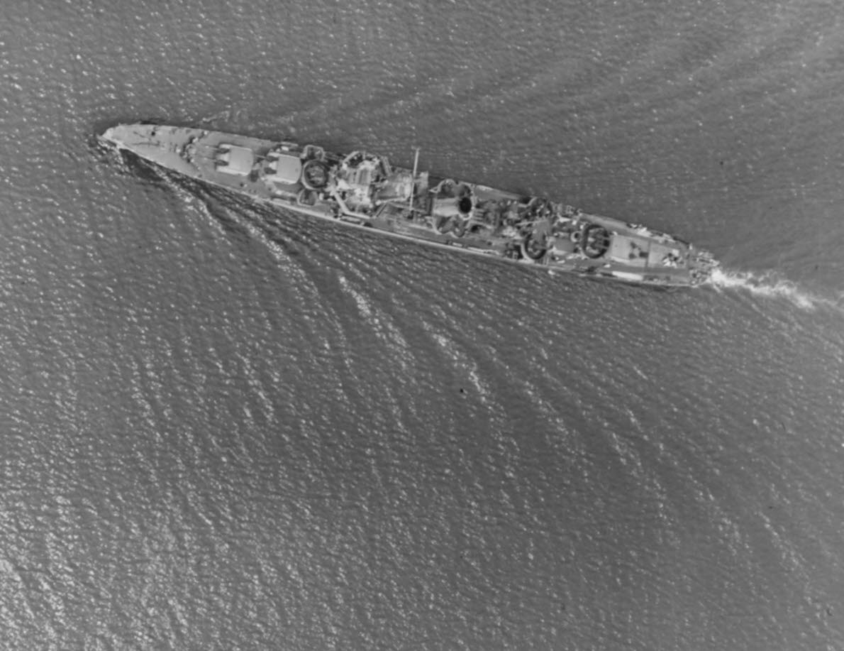 USS Moffet (DD-362) from above, 1945 